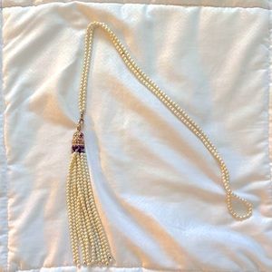 Long small Pearl necklace